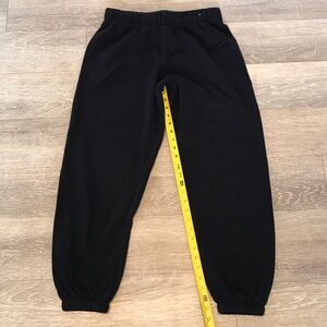 Black Women's Velour Lined Jogger Pants with Elastic Waist